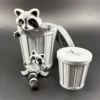 articulating raccoon toy big and small trash can