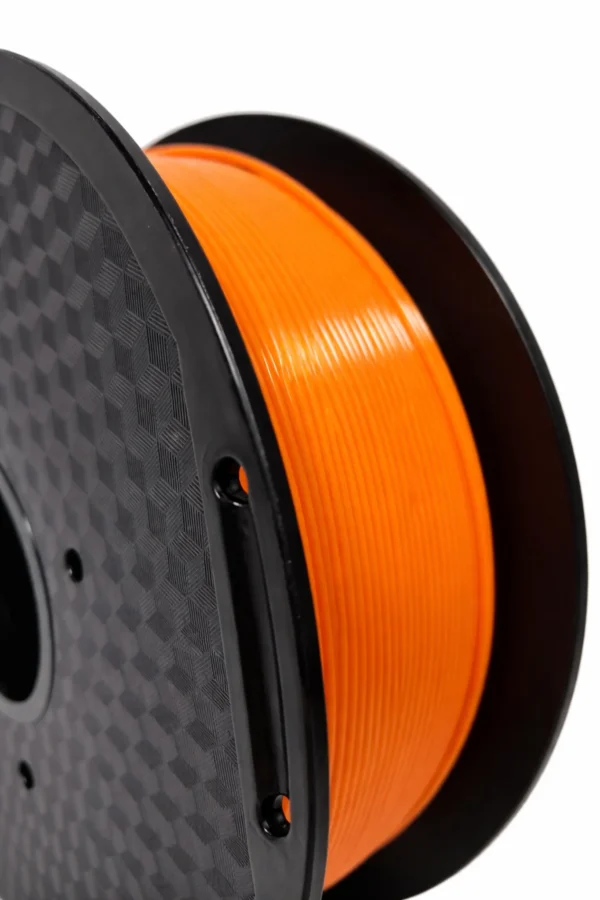 squids3d-orange-pla-filament-spool-close-up