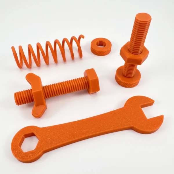 squids 3d orange petg filament printed example