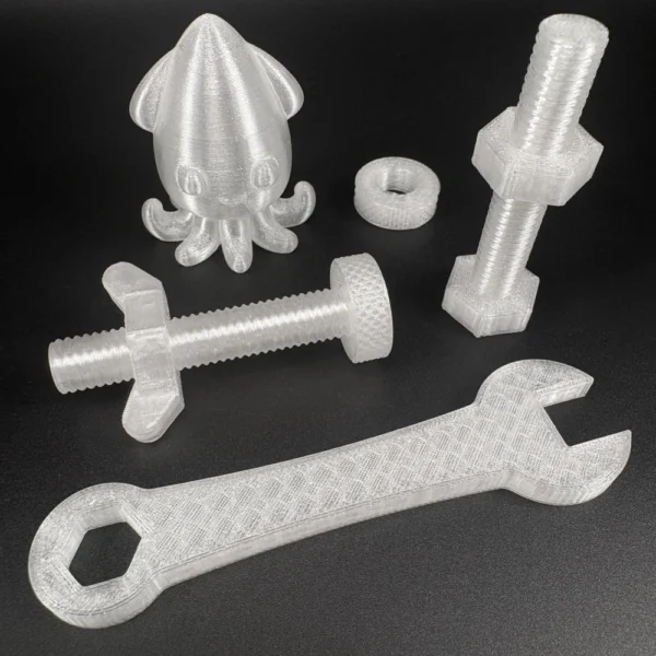 squids 3d transparent petg filament printed example